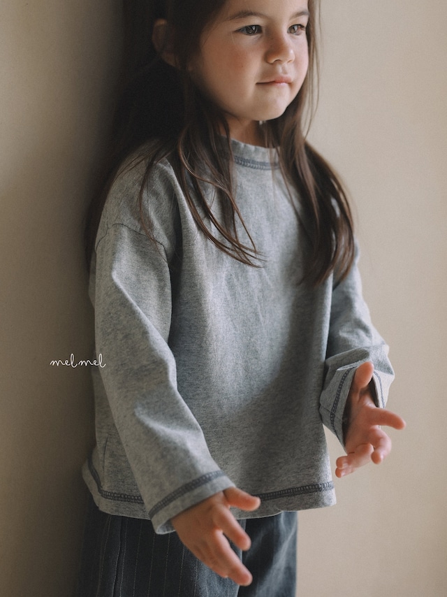 【取寄】melmel|stitch tee|ステッチTシャツ|XXS-XL|kids|26 autumn