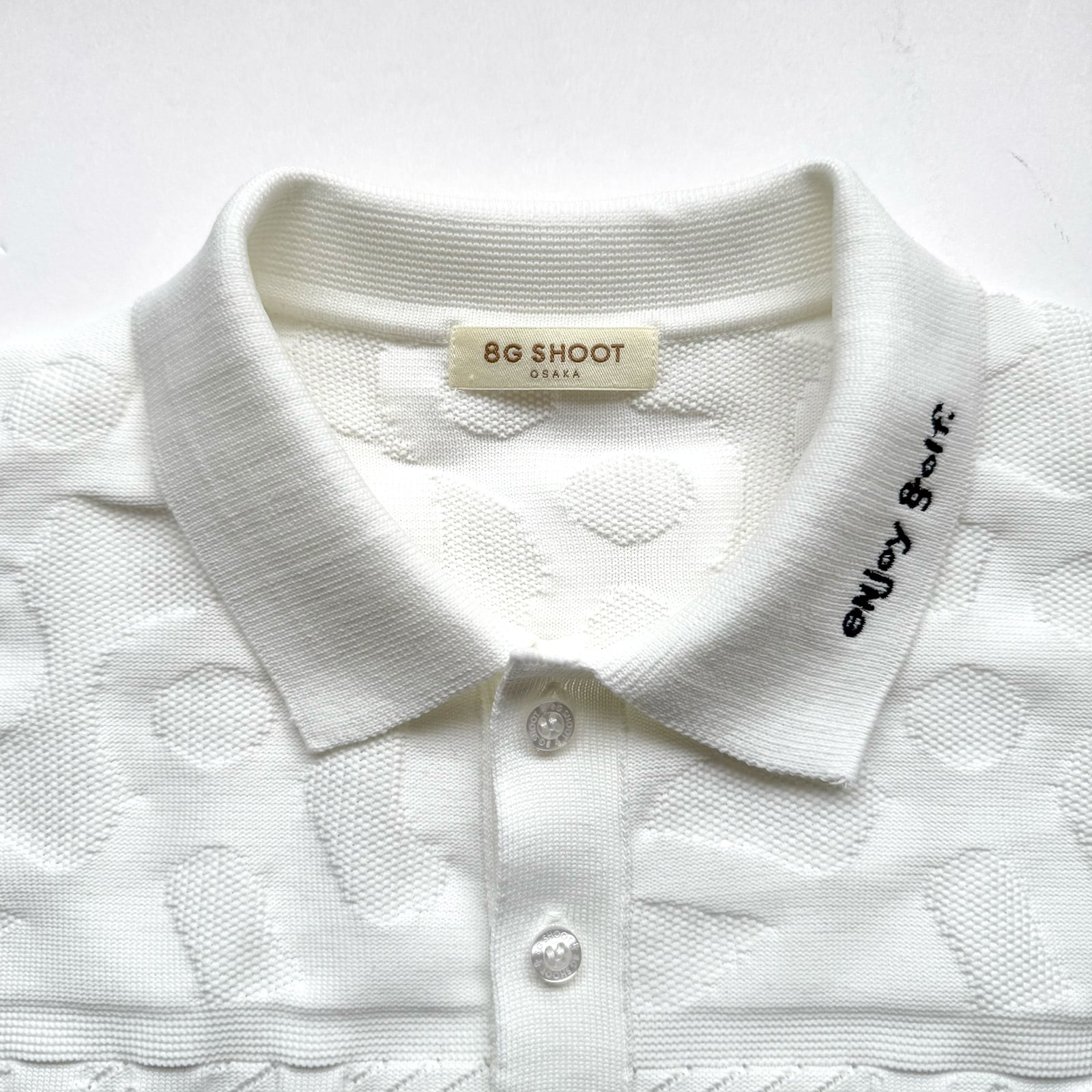 LOGO JACQUARD KNIT POLO -WHITE- | 8G SHOOT WEBSTORE