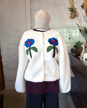 【THE CAMPAMENTO 14Y】BLUE DAISIES TEDDY JACKET