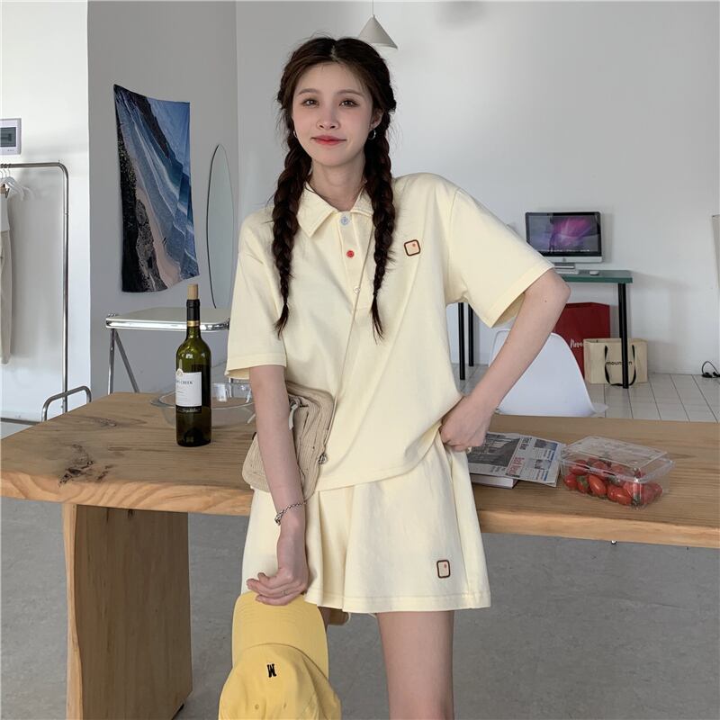 サマーカジュアルカラー半袖スリーブTシャツ ショーツ ショート ハーフスリーブ 夏物 ブルマー 1号婦人92685863896