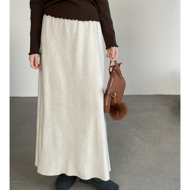 a-line knit skirt　J00339