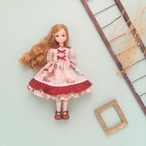 2段フリルワンピース(長袖モダン赤リボン)リカちゃんネオブライス