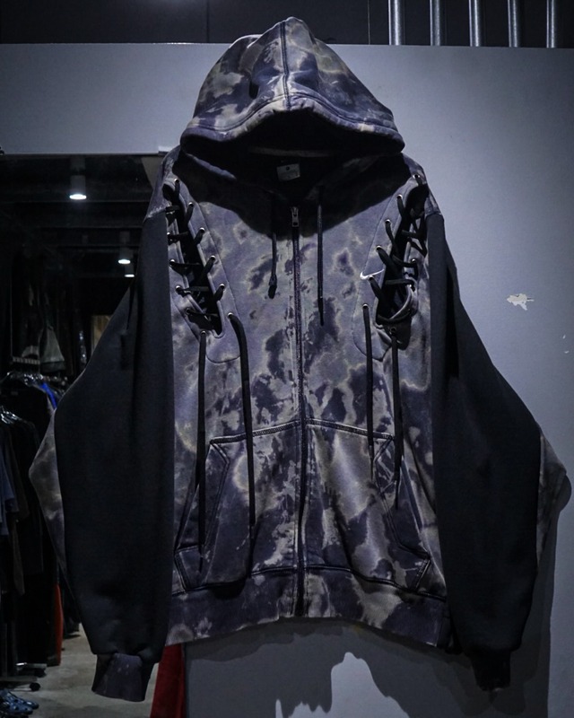 【add (C) vintage】“Original Remake” Bleach × Lace Up Custom Zip Up Hoodie