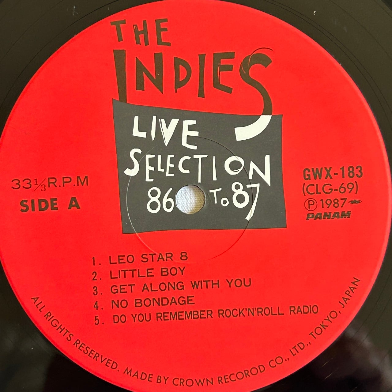 LPx2】Various Artists – The Indies Live Selection 86 To 87