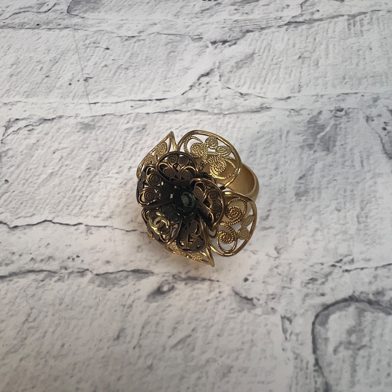 CHANEL シャネル ココマーク カメリアリング 01A  指輪 ゴールド A-9428