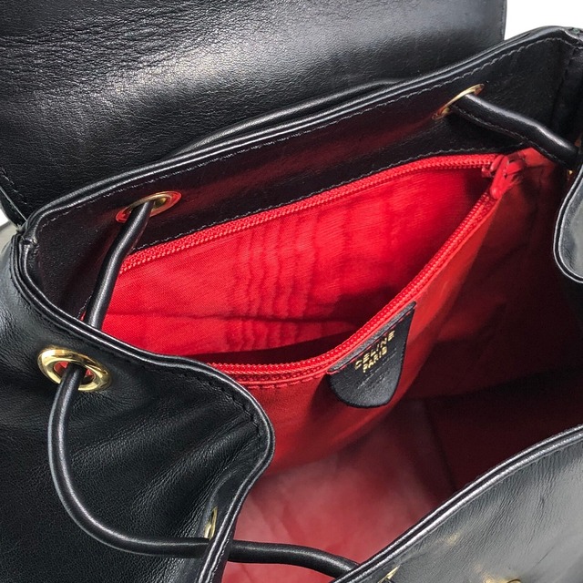 CELINE セリーヌ バックパック ブラック ロゴ スターボール レザー vintage ヴィンテージ オールド 66agh7