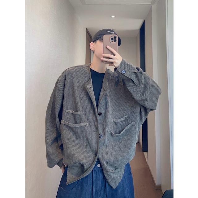 dannyandzee縦ストライプテクスチャー感ジャケット
