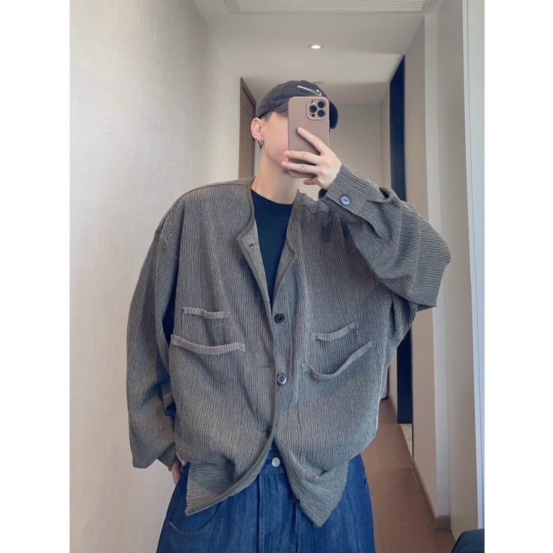 dannyandzee縦ストライプテクスチャー感ジャケット