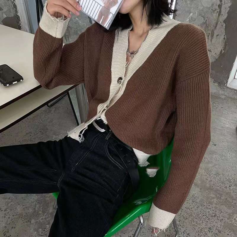 配色カーデ　AJ22231-6052