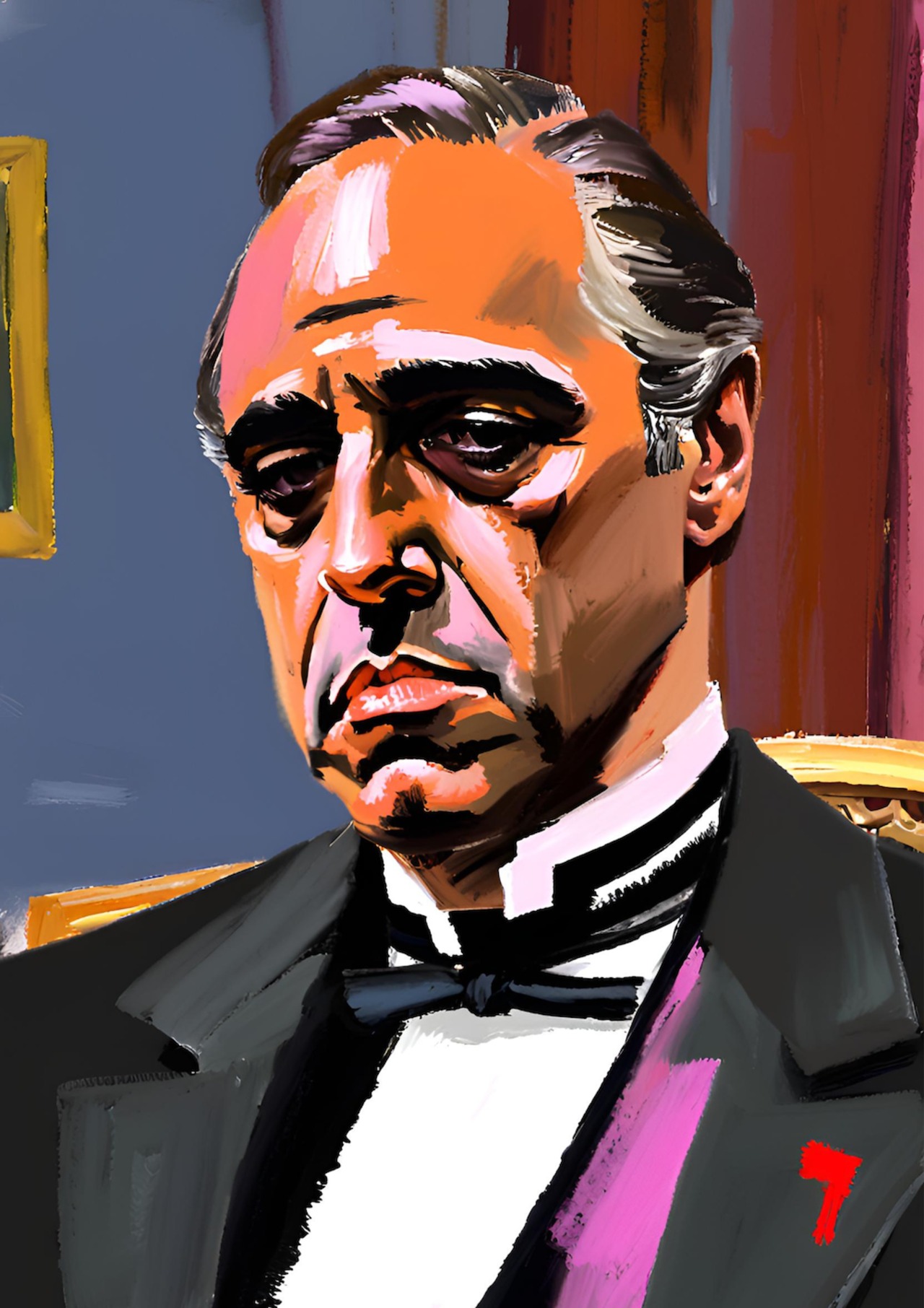 The Godfather Portrait｜マーロン・ブランドを描いた名作映画アートポスター｜重厚でクラシックな空間を演出するインテリアA3ポスター