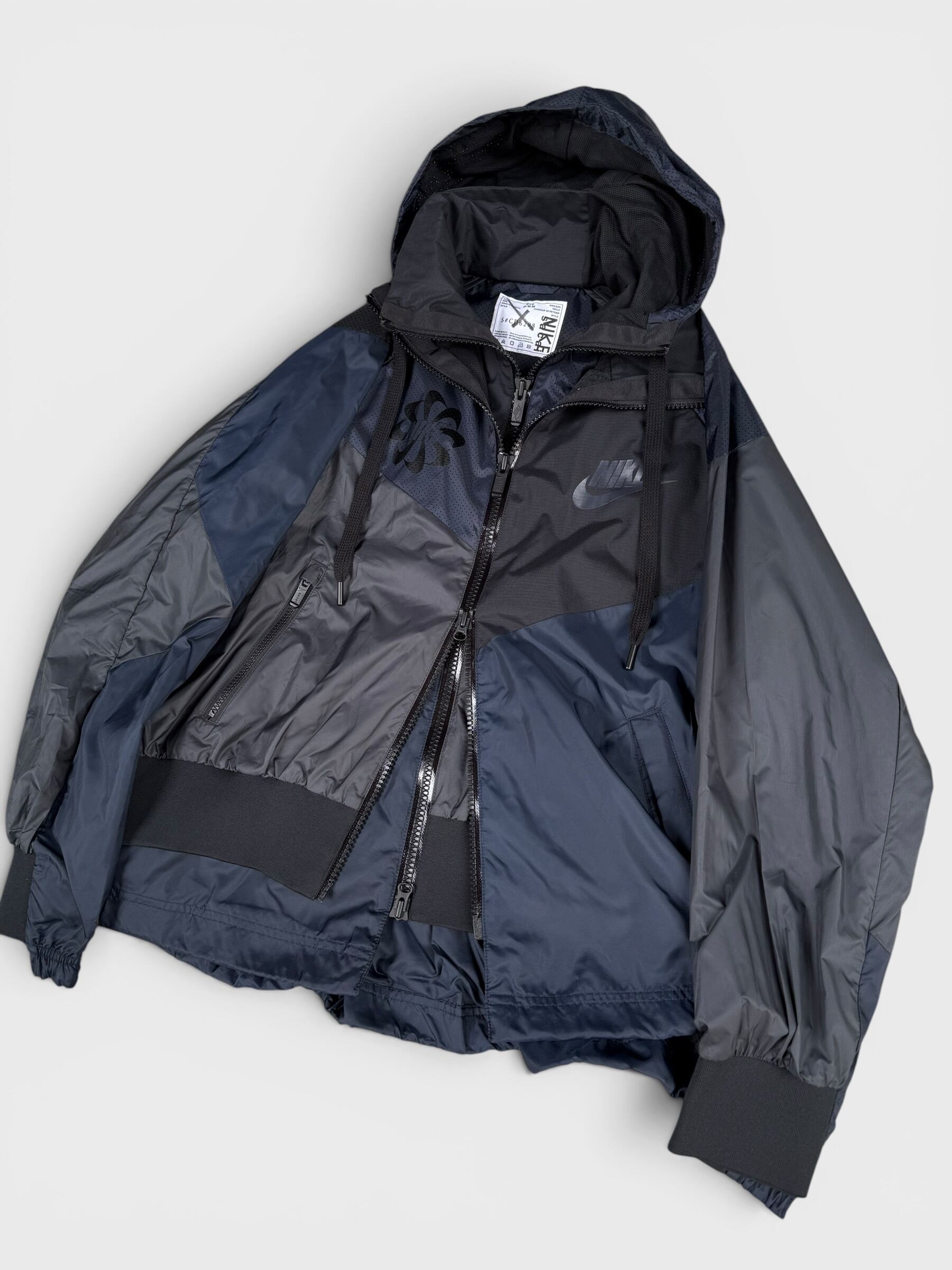 sacai × NIKE】panel pattern docking design hooded anorak jacket