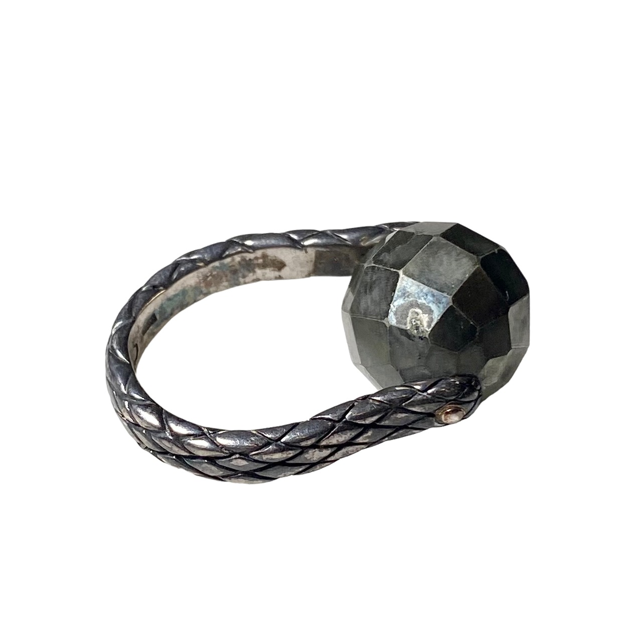 BOTTEGA VENETA metallic silver ball ring