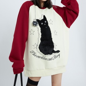 ネコちゃんスウェットトップス　2color　1331