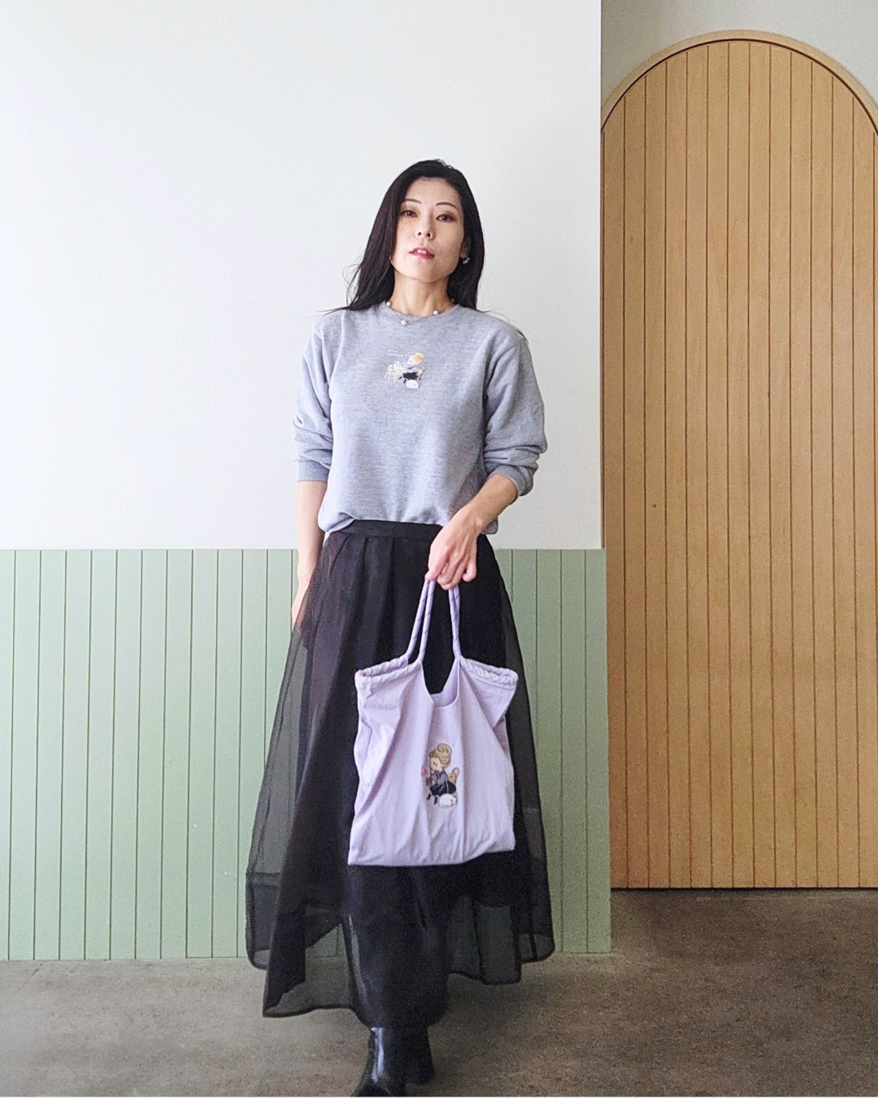 【11/30まで】Sweet_刺繍エアリー トートバッグ - 2