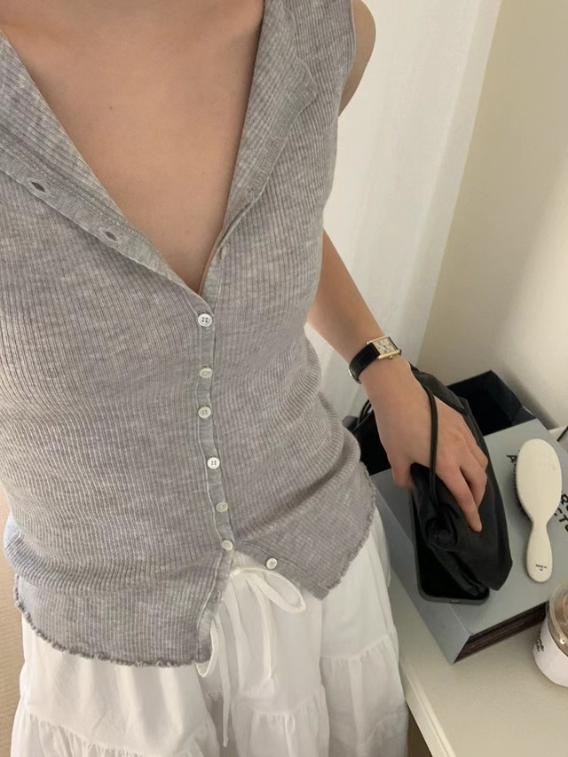 (予約) ounce / Silk mori knit sleeveless 2color