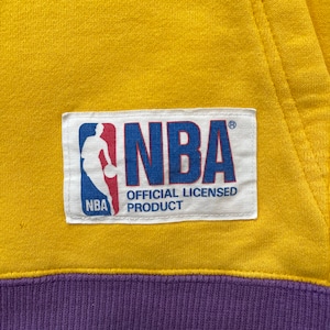 【NBA】90s 日本製 希少 レイカーズ Los Angeles Lakers 刺繍ロゴ スウェット パーカー 古着