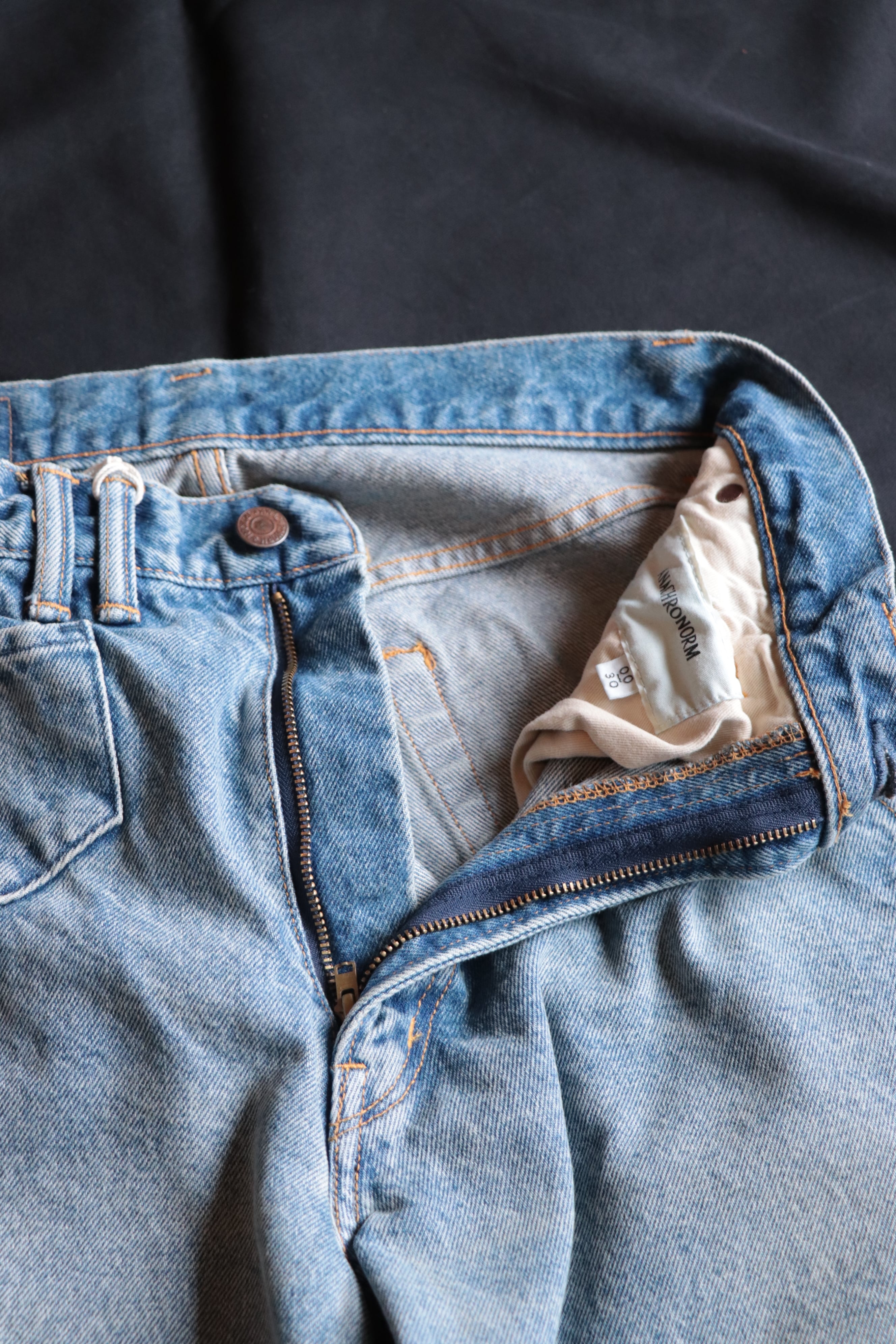 ANACHRONORM/アナクロノーム 80's WIDE TAPERED JEANS INDIGO（AGING