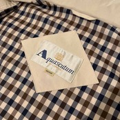 90s Aquascutum アクアスキュータム 襟裏フード収納 ハンティング ジャケット コート M /ベージュ/メンズ/レナウン/ビンテージ