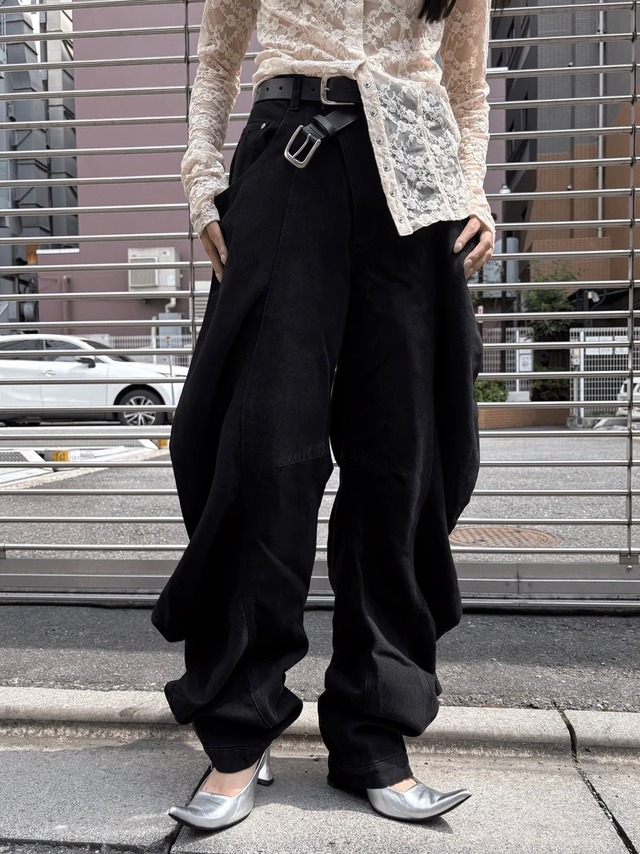 【26AW | WOMEN】POOLDE プールデ / デニム / LIQUID DENIM PANTS BLACK
