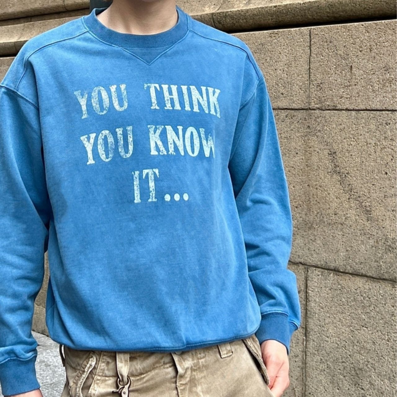 ウォッシュドオールド加工メッセージスウェット　1195