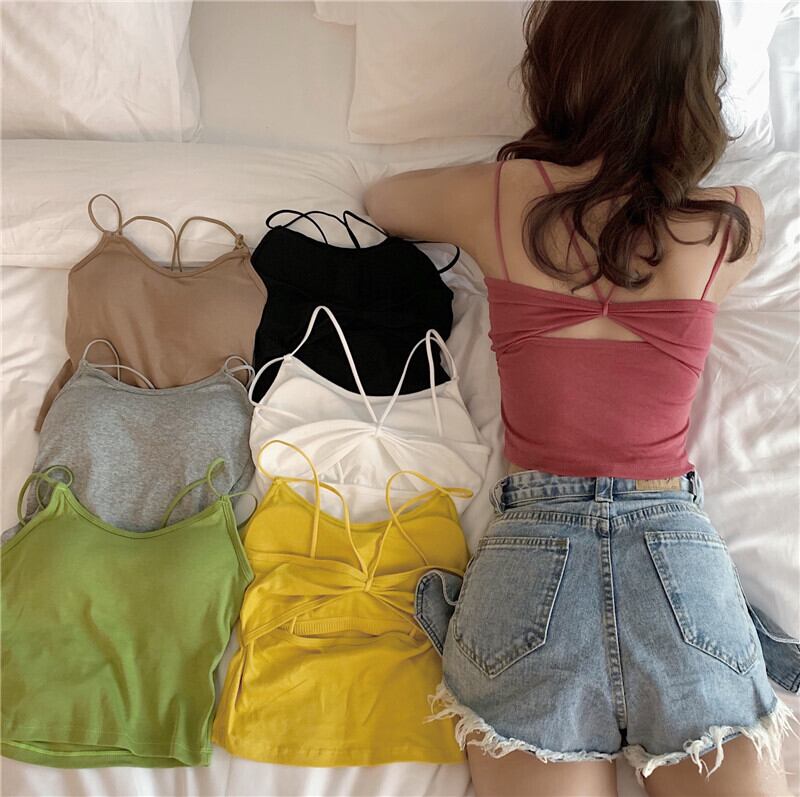 セクシーなスリムトップの内側、クロス美しいバックスリング、ネットレッドスタイルのチューブトップスポーツベスト、女性のサマーウェア 1号婦人79441084984