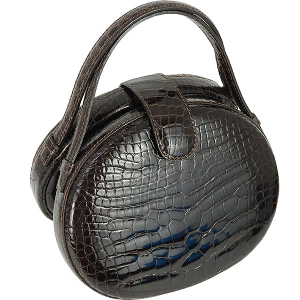 Vintage LOEWE ロエベ ショルダーバッグ クロコダイル ダークブラウン