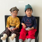 韓国子供服 / 26Autumn / 〖取寄〗Hans / レタリング七分袖T / キッズ服 / ジュニア服 *XS~JM*