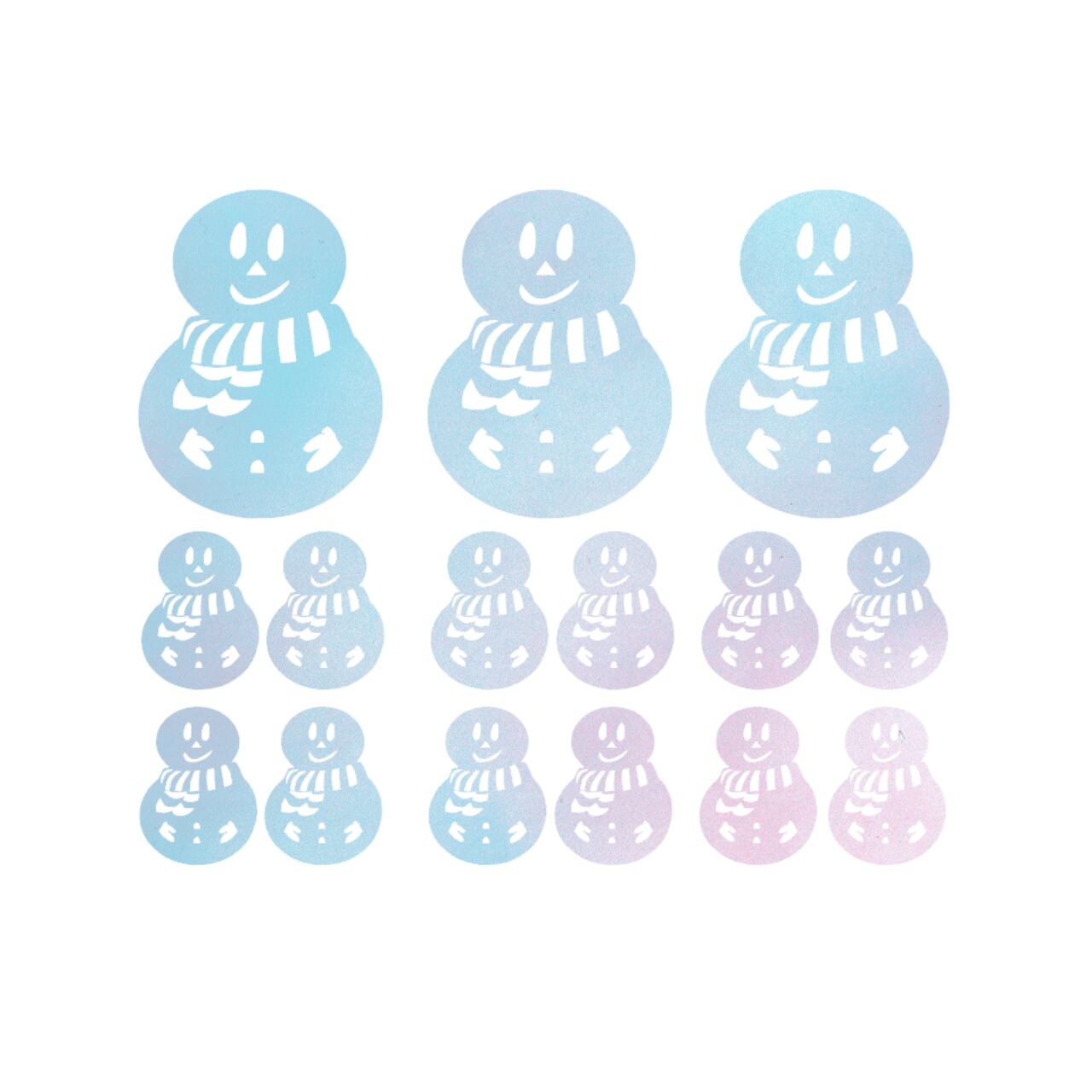 ウォールステッカー 雪だるま クリスマス ゆきだるま ウィンター 空ピンク 光沢 スプレーアート