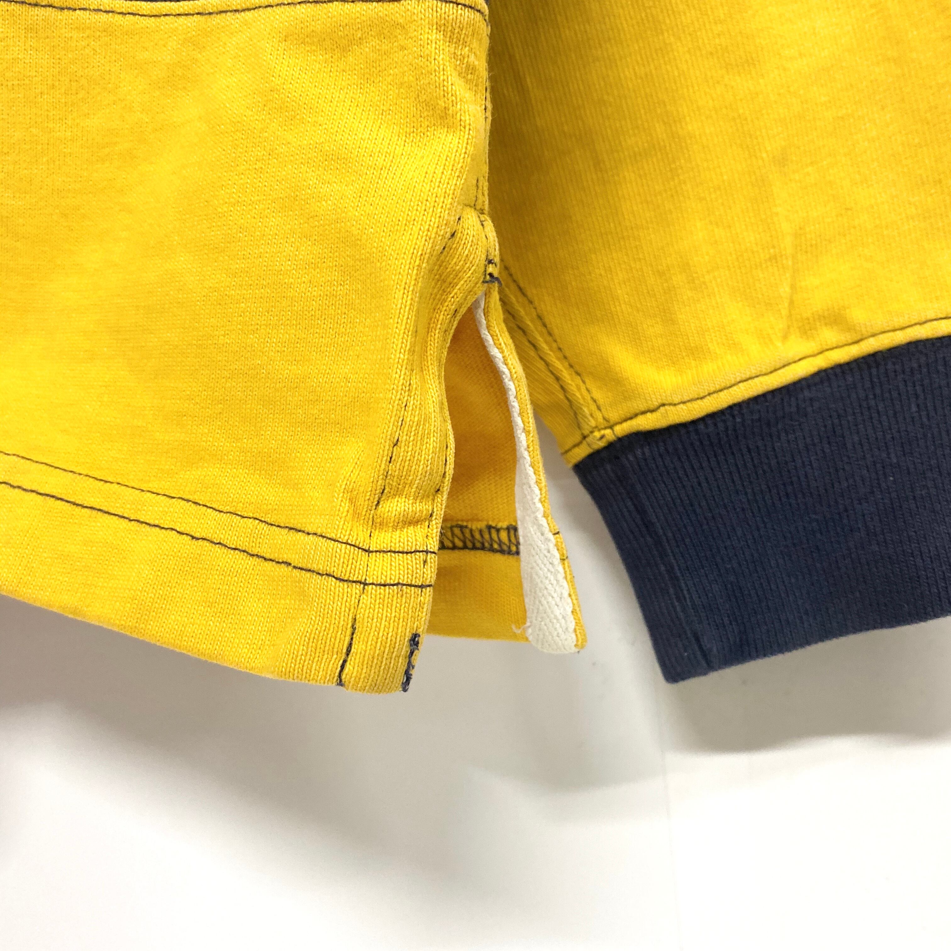 新品未使用タグ付きPolo Ralph Lauren長袖ポロシャツ黄色青ボーダー POLO RALPH LAUREN 長袖 ラガーシャツ XL イエロー ネイビー ポロ