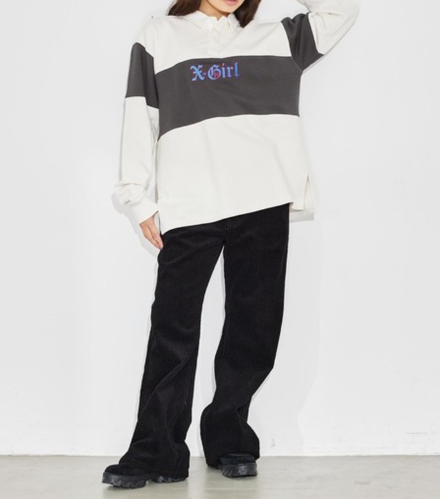 X-girl】RUGBY SWEATSHIRT スウェット ラグビーシャツ【xgirl】【xg