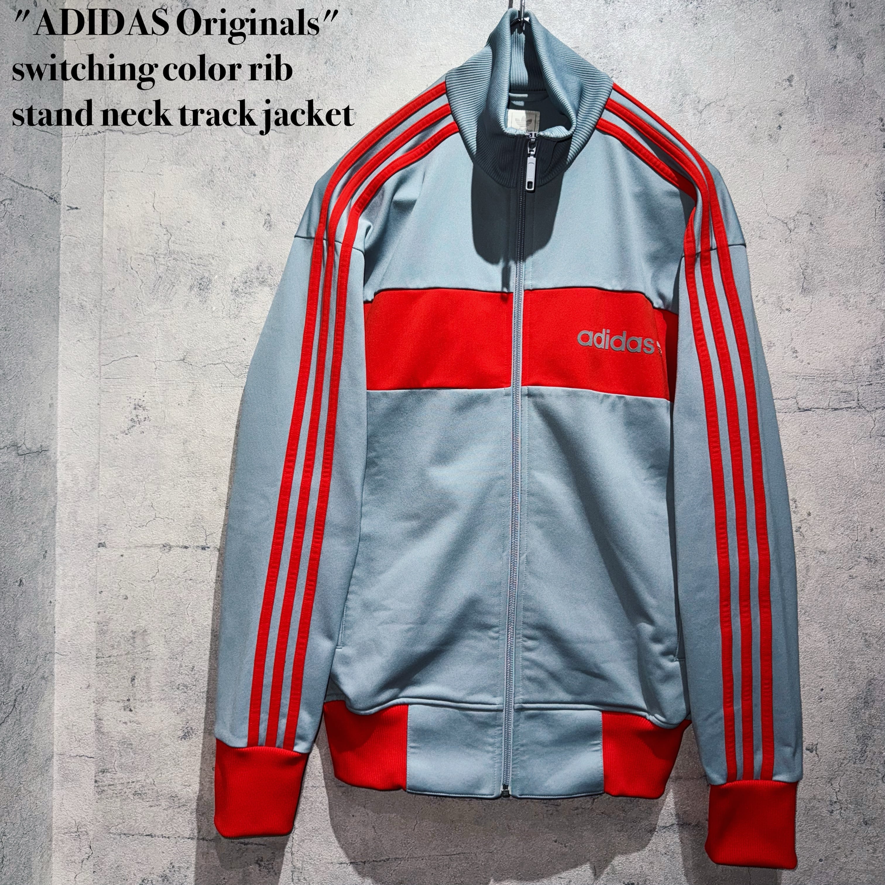 "ADIDAS Originals"switching color rib stand neck track jacket