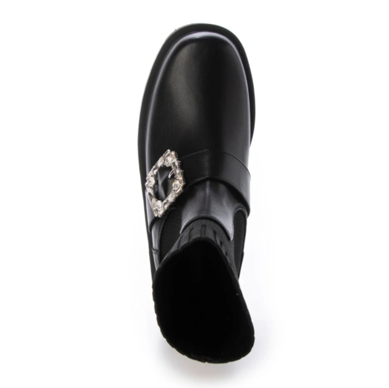 EVOL ビジューバックルニットショートブーツ IZ5770