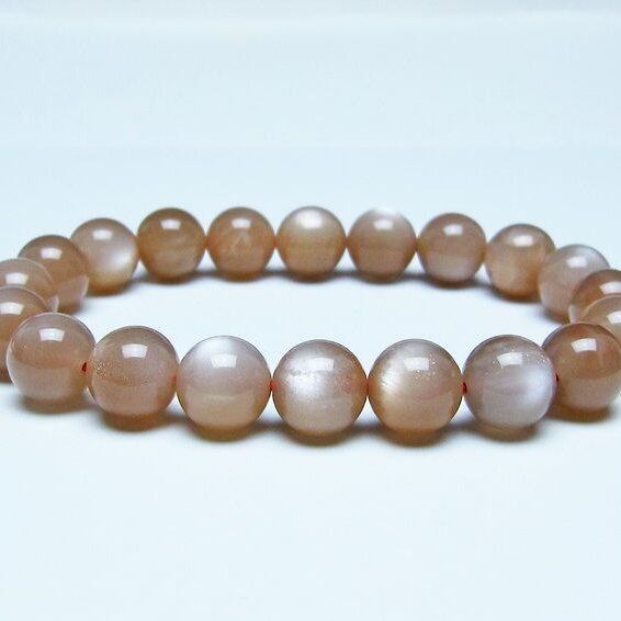 オレンジムーンストーン ブレスレット 10mm 一点物 メール便可 [M便 1/10] 111-48606