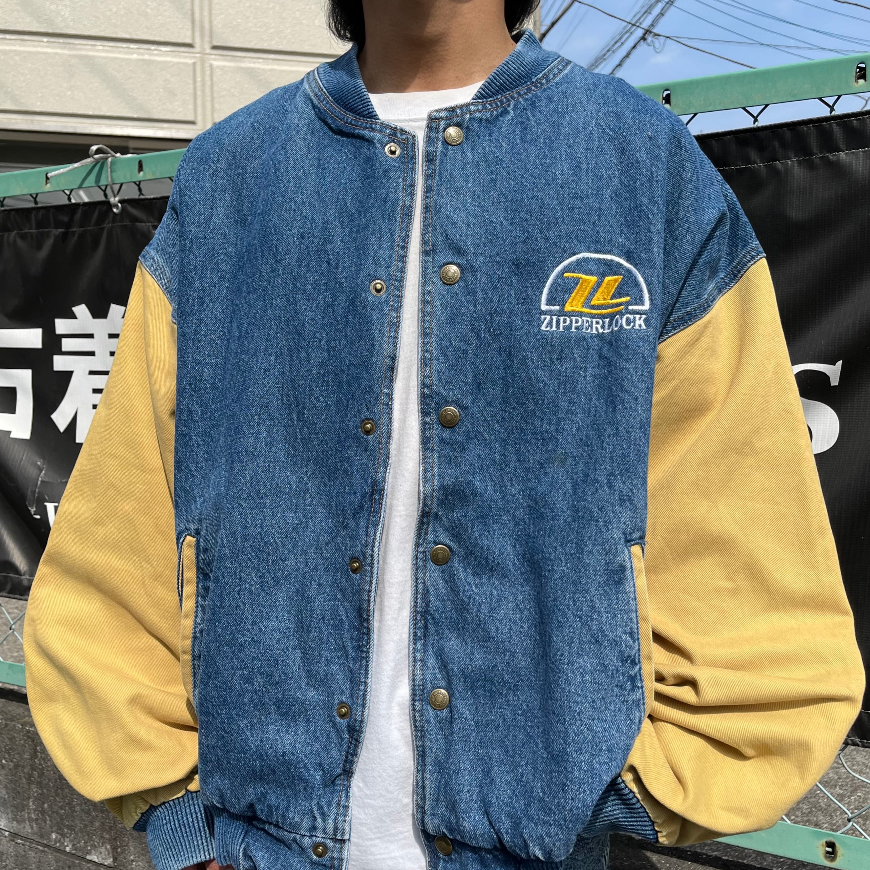 US古着》ヴィンテージ ウール レザー ジャケット ブルゾン メンズ2XL