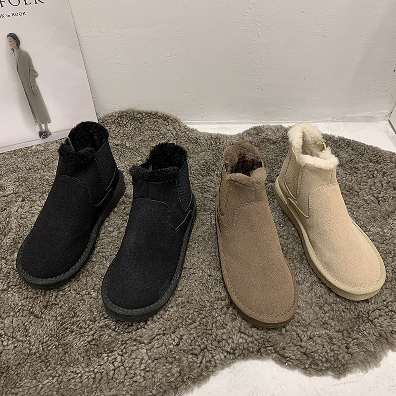 ブーツウィンターカラーレッドストレッチカジュアル 靴 シューズ コットン エラスティック 伸縮 冬物 ピュア フェイクシューズ1385856379