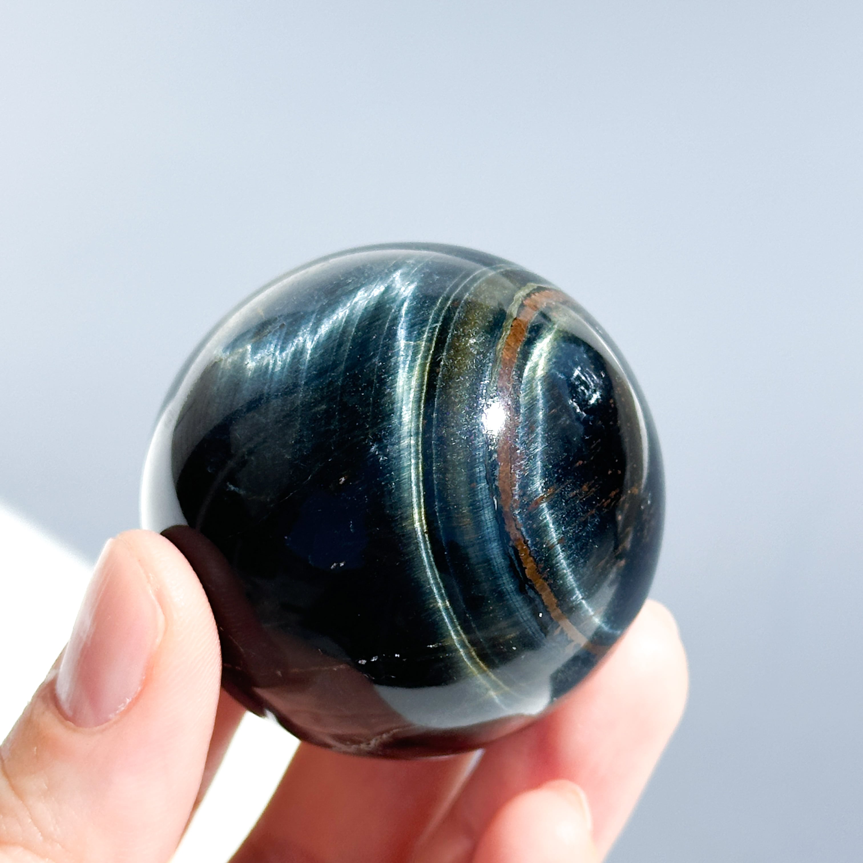 ブルータイガーアイ スフィア 41◇ Blue Tiger's eye ◇天然石・鉱物