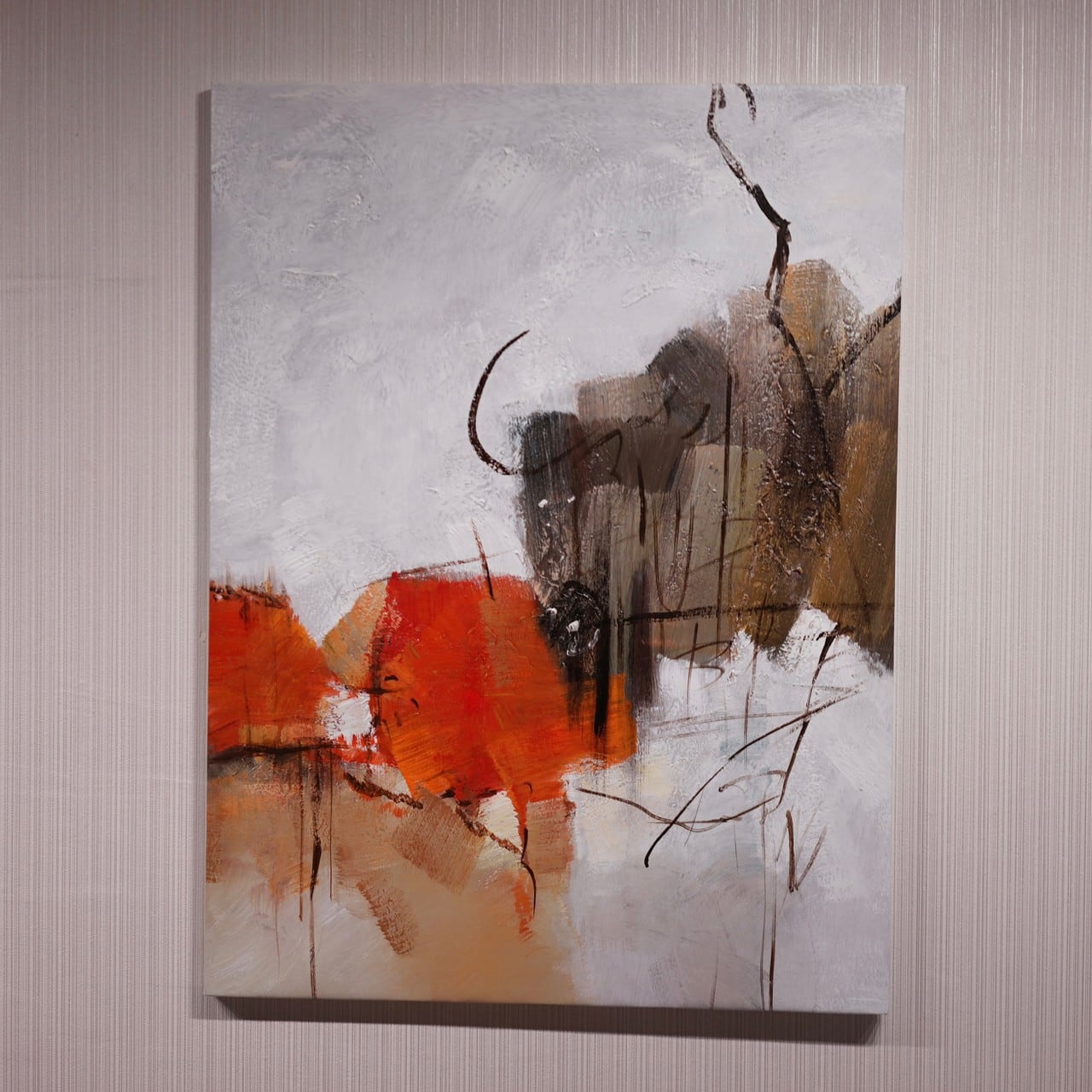 油絵現代アート赤&緑Ⅱ 作者あんどうまさひろ油彩画