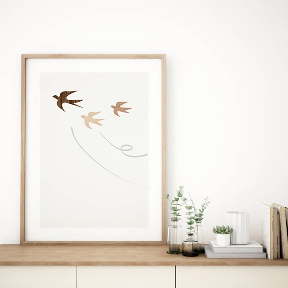 送料無料】アブストラクト wood 50x70cm サイズ インテリア ポスター