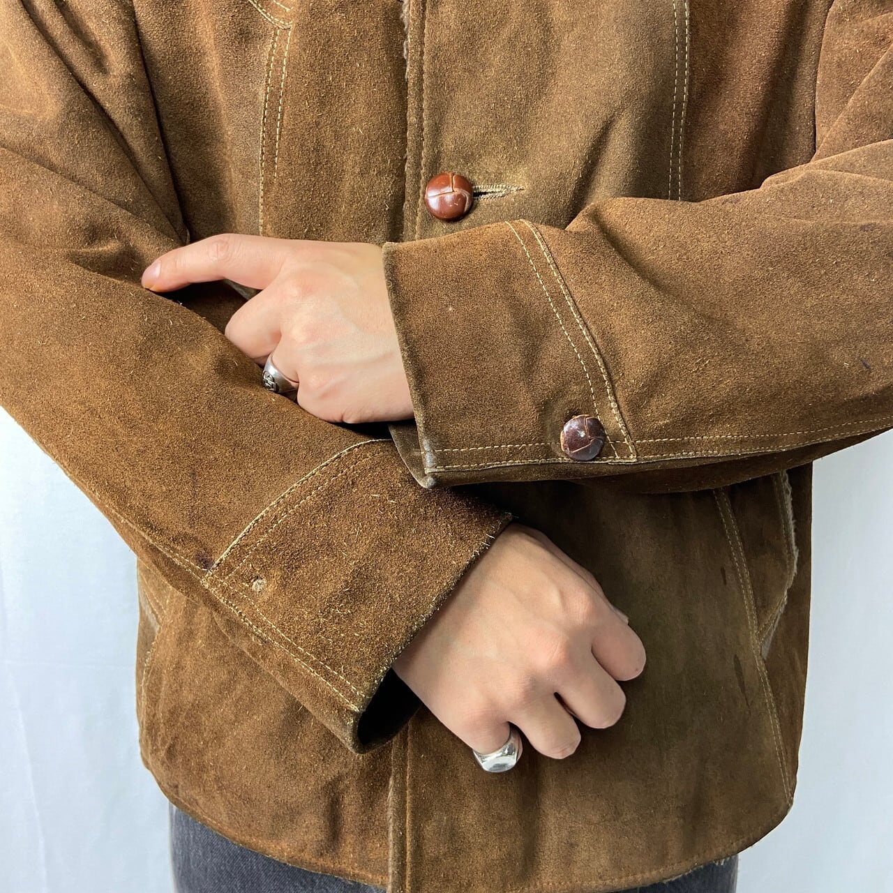 60年代〜 LAKELAND SPORTSWEAR スエード ボア ランチコート メンズL 