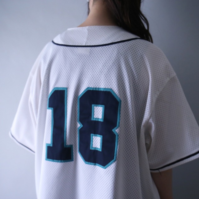 "EDMOND" 18 number over silhouette baseball shirt