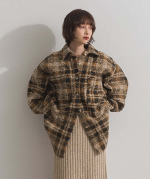 HD2510027 起毛チェックCPOシャツジャケット yellow