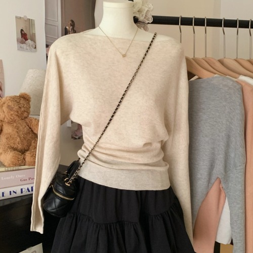 7色／ワンショルダーニットプルオーバー ・71874