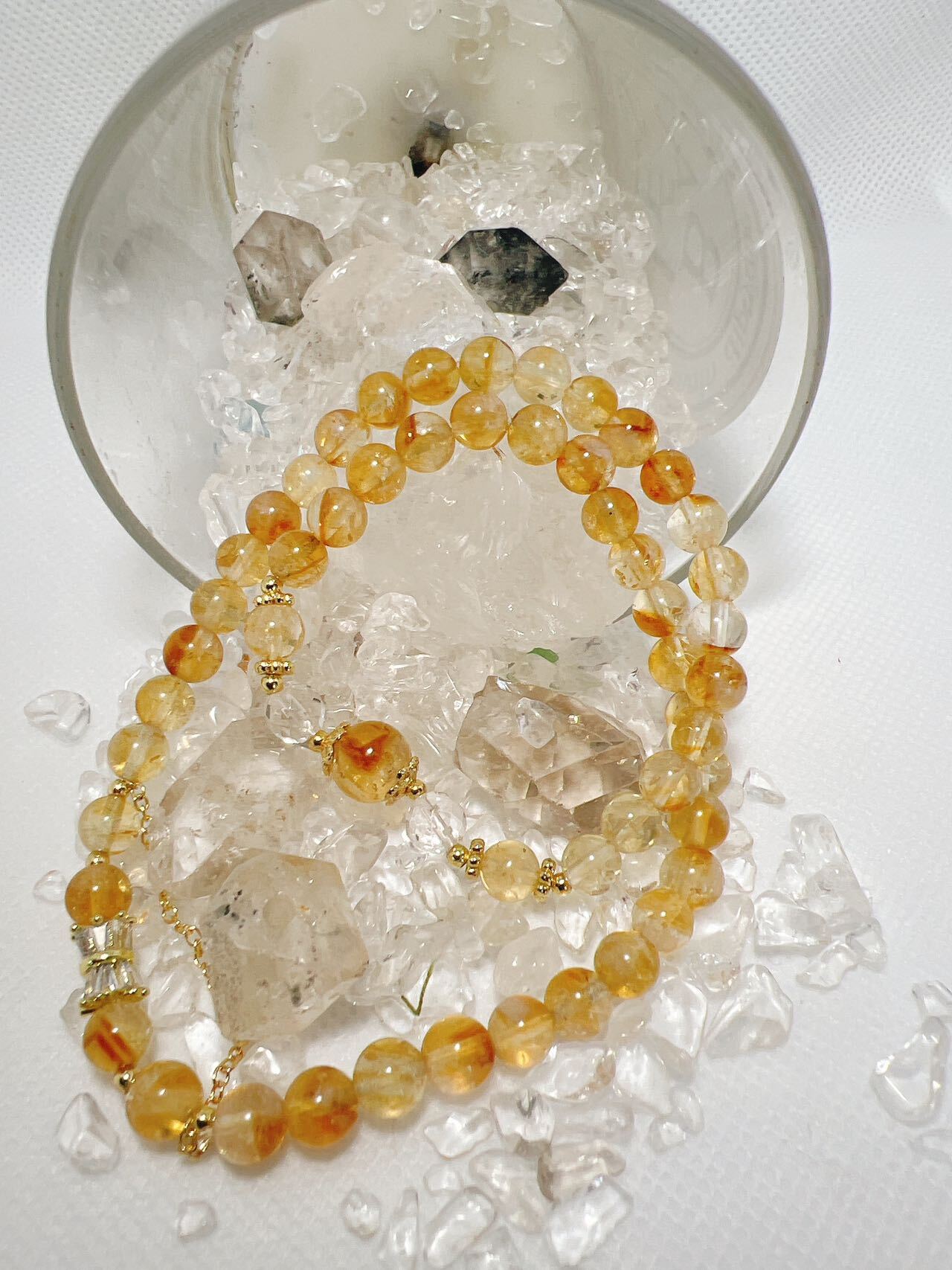 希少】最高級5Aタイチンルチル12mmブレス 金針びっしり 透明感抜群 一円～