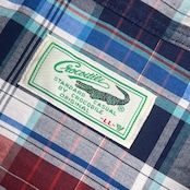 Crocodile クロコダイル チェック 長袖シャツ LL/ブルー×レッド系 メンズ