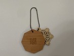 組子柄　木のキーホルダー（和柄：花菱）