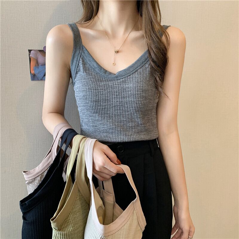 オータムウィンターブラックストレッチ薄手ノースリーブショートトップス エラスティック 伸縮 秋物 冬物 1号婦人48822653154