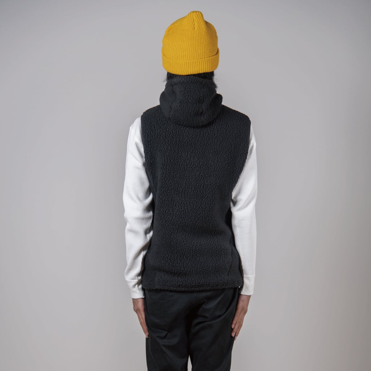 New!! UN3510 Boa fleece hoody vest / Charcoalblack | unfudge
