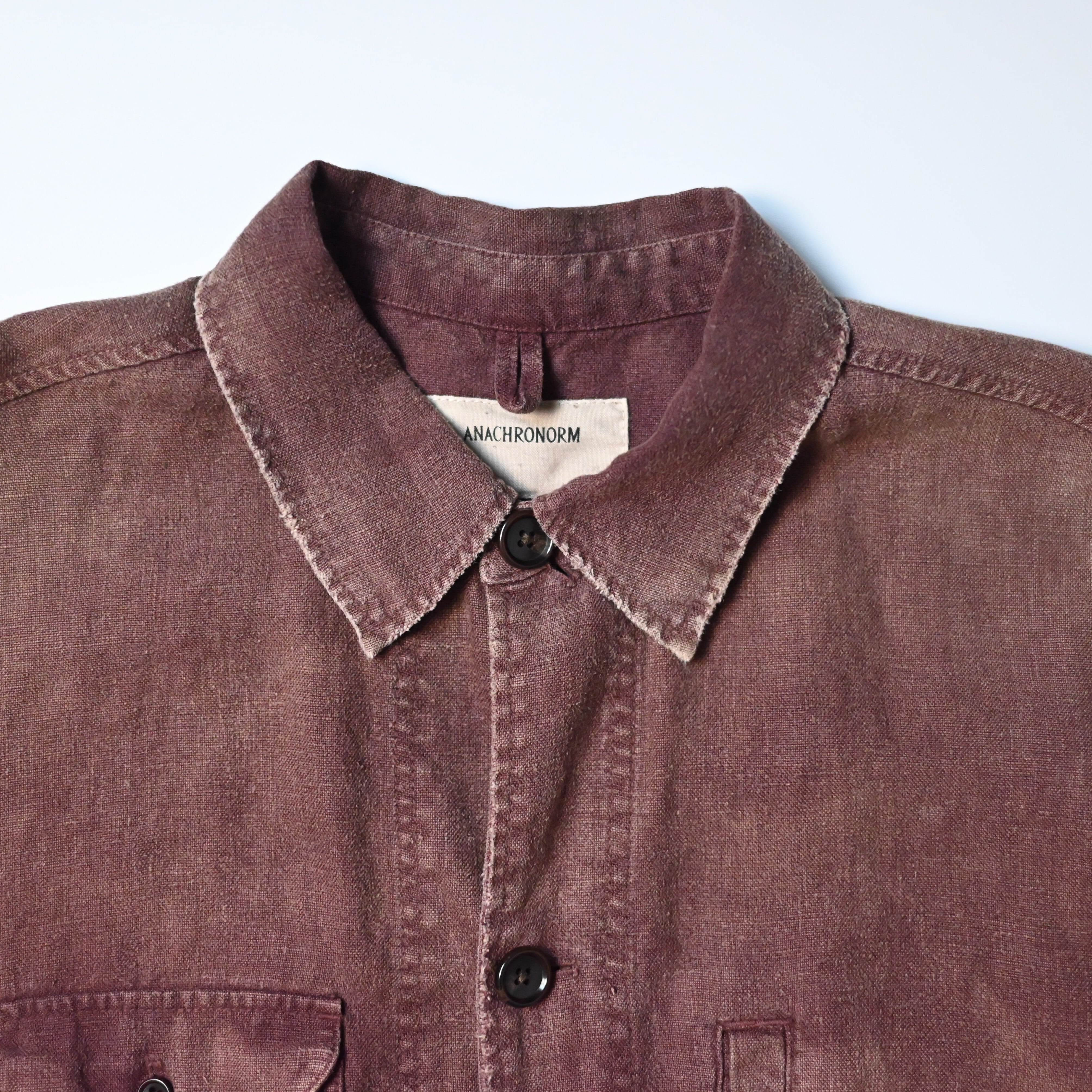 【新品】ANACHRONORM/硫化染め リネンユーティリティジャケット ANACHRONORM / FADED SULFUR DYED LINEN UTILITY JACKET | GANKO