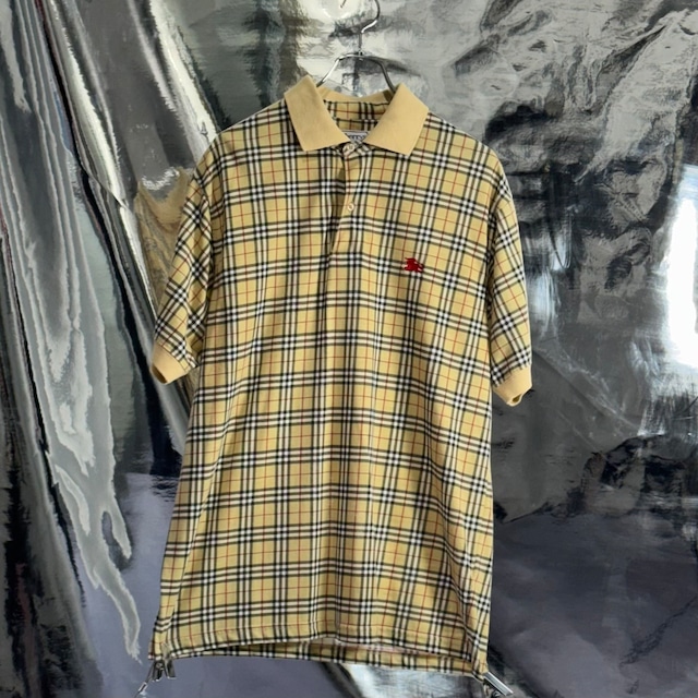 Burberry チェック ポロシャツ コットン ベージュ バーバリー