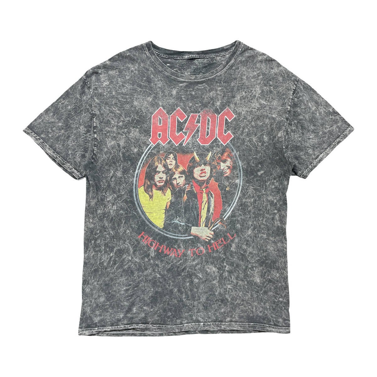 USA 古着 AC/DC ウォッシュド加工 グラフィック プリント ロックT